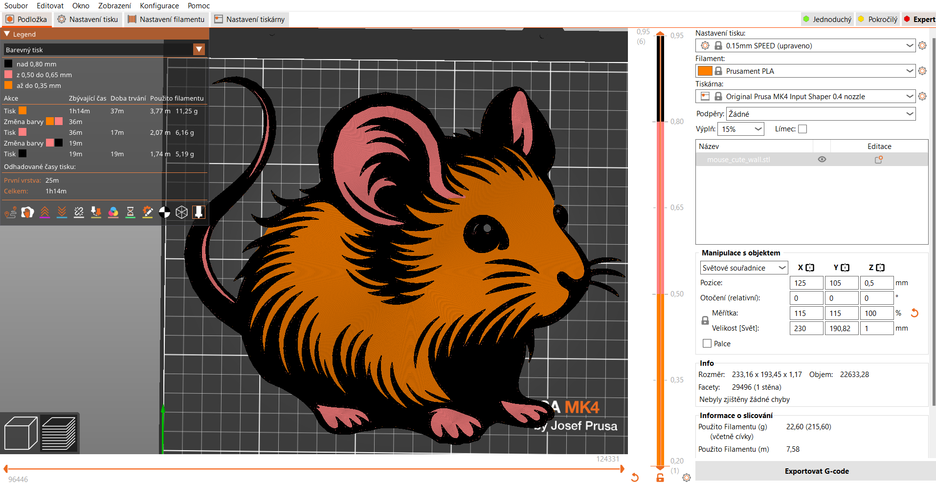 Coaster / wall art / frottage creation: Cute mouse (version 2)