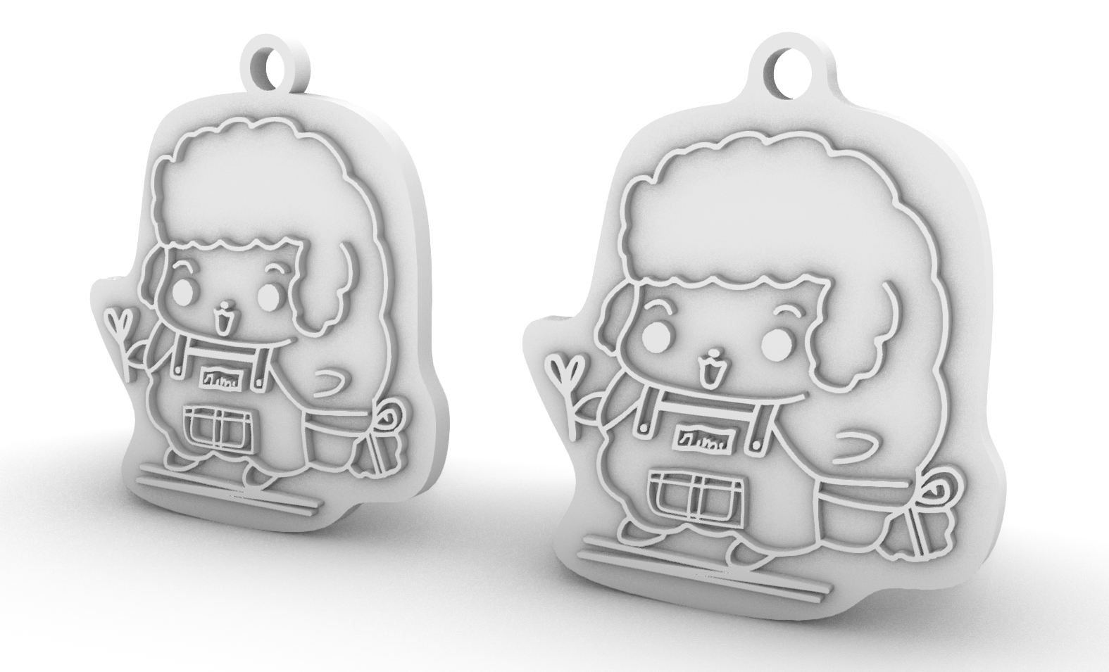 卡通羊鑰匙圈/Cartoon Sheep Keychain by 劉 劉 | Download free STL model ...