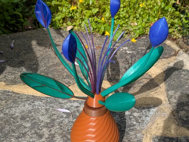 Zen Kinetic Art Wind Spinner with magnetic bearing - REMIX for metric hardware and shorter flowers and a LOT of very full instructions!