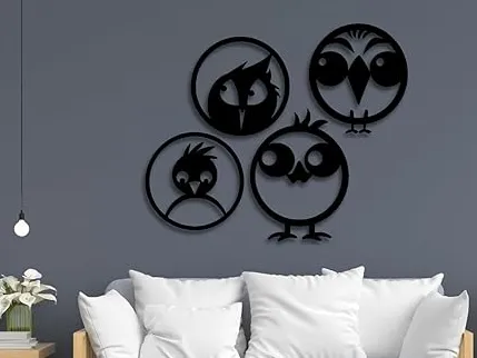 4 Pcs Bird Wall Decor