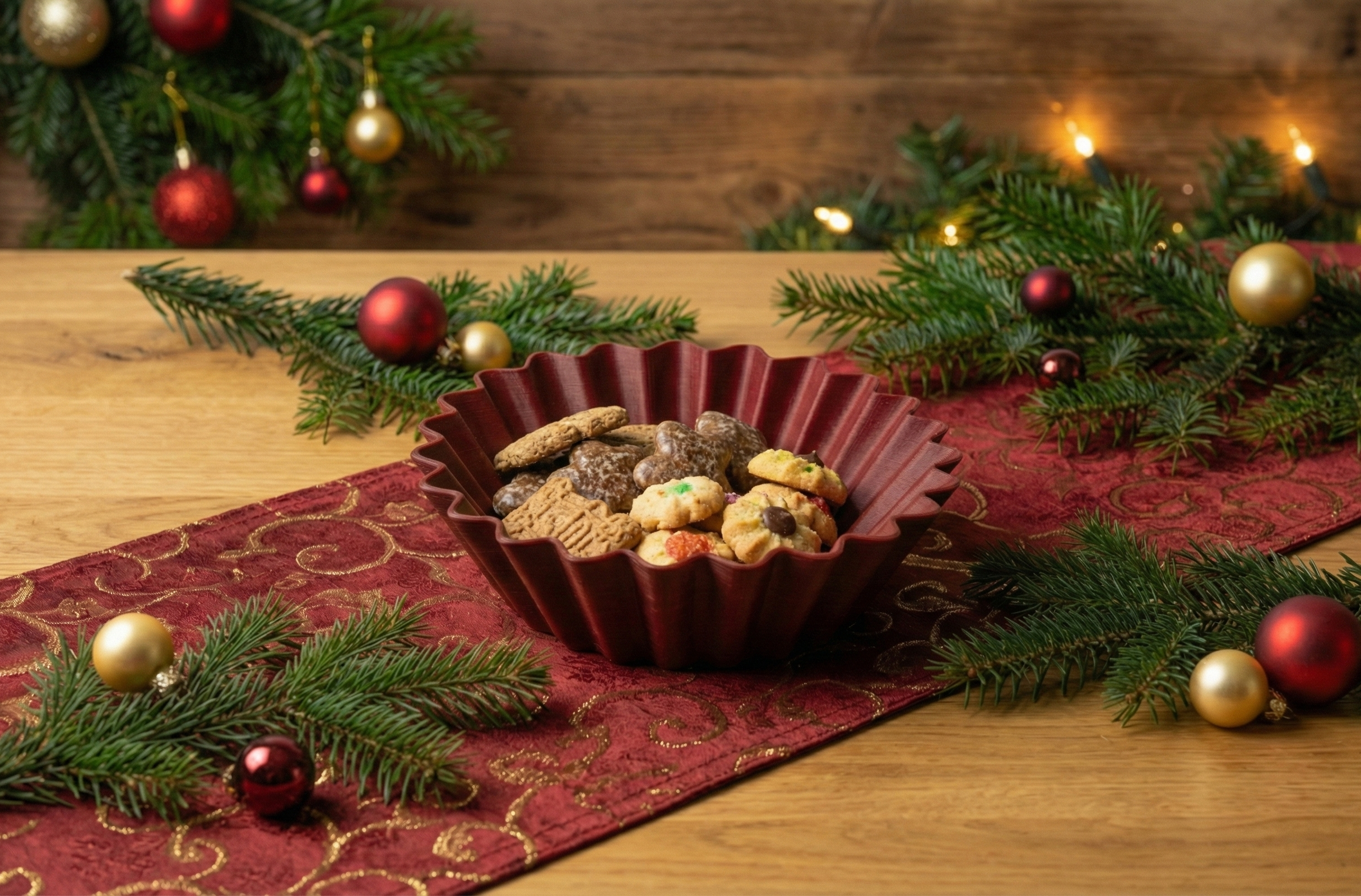 Festive Bowl - Christmas Cookie/Fruit Decor