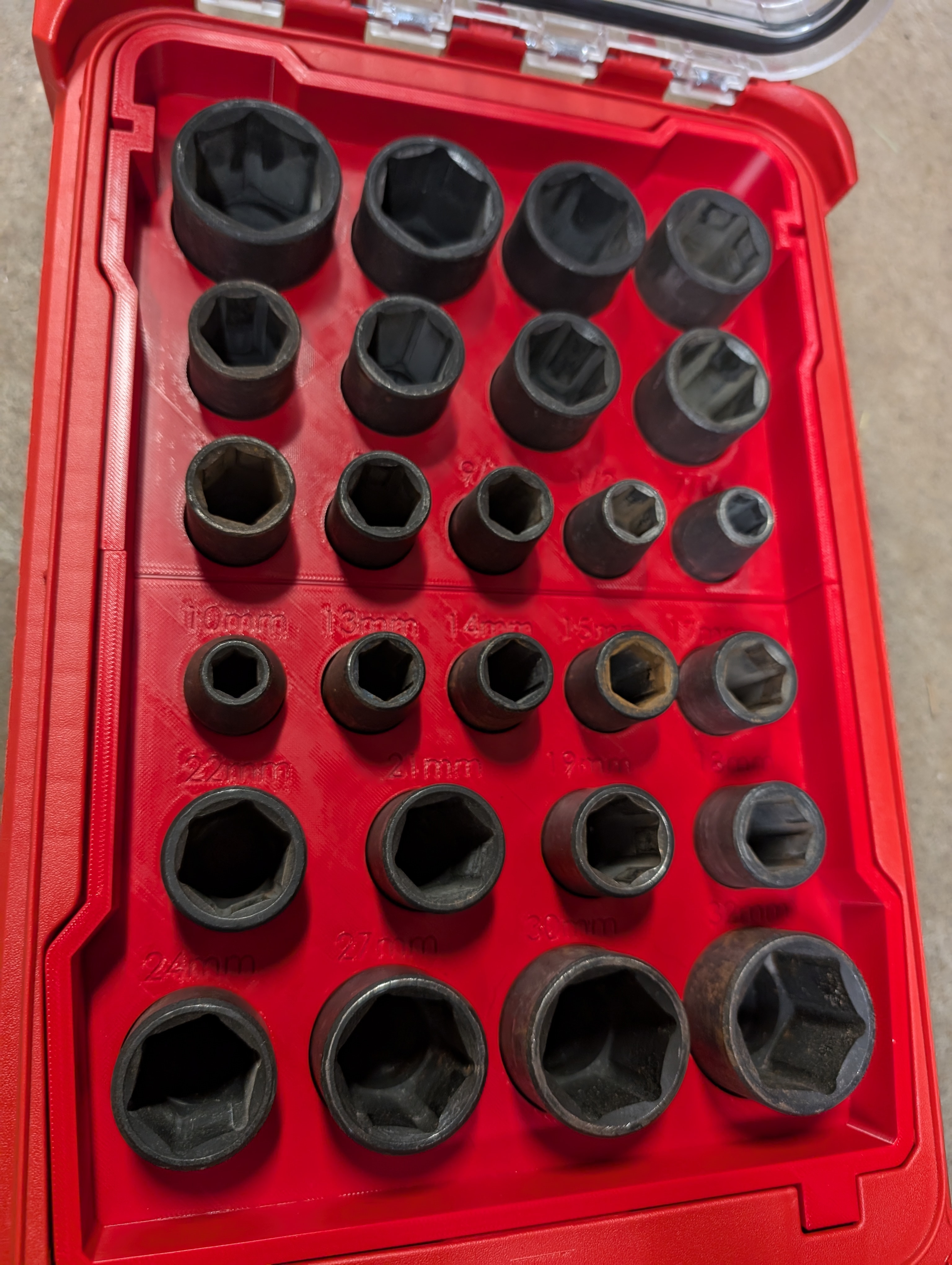 Milwaukee Packout Insert for Harbor Freight Impact Sockets - SAE & Metric