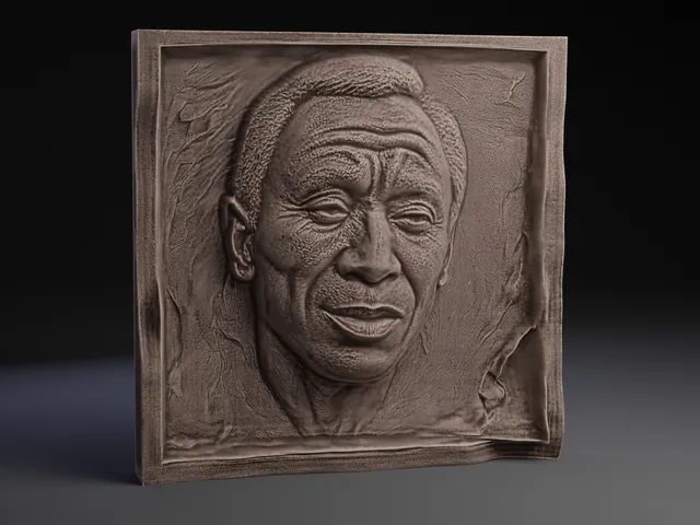Framed Bust of Pele