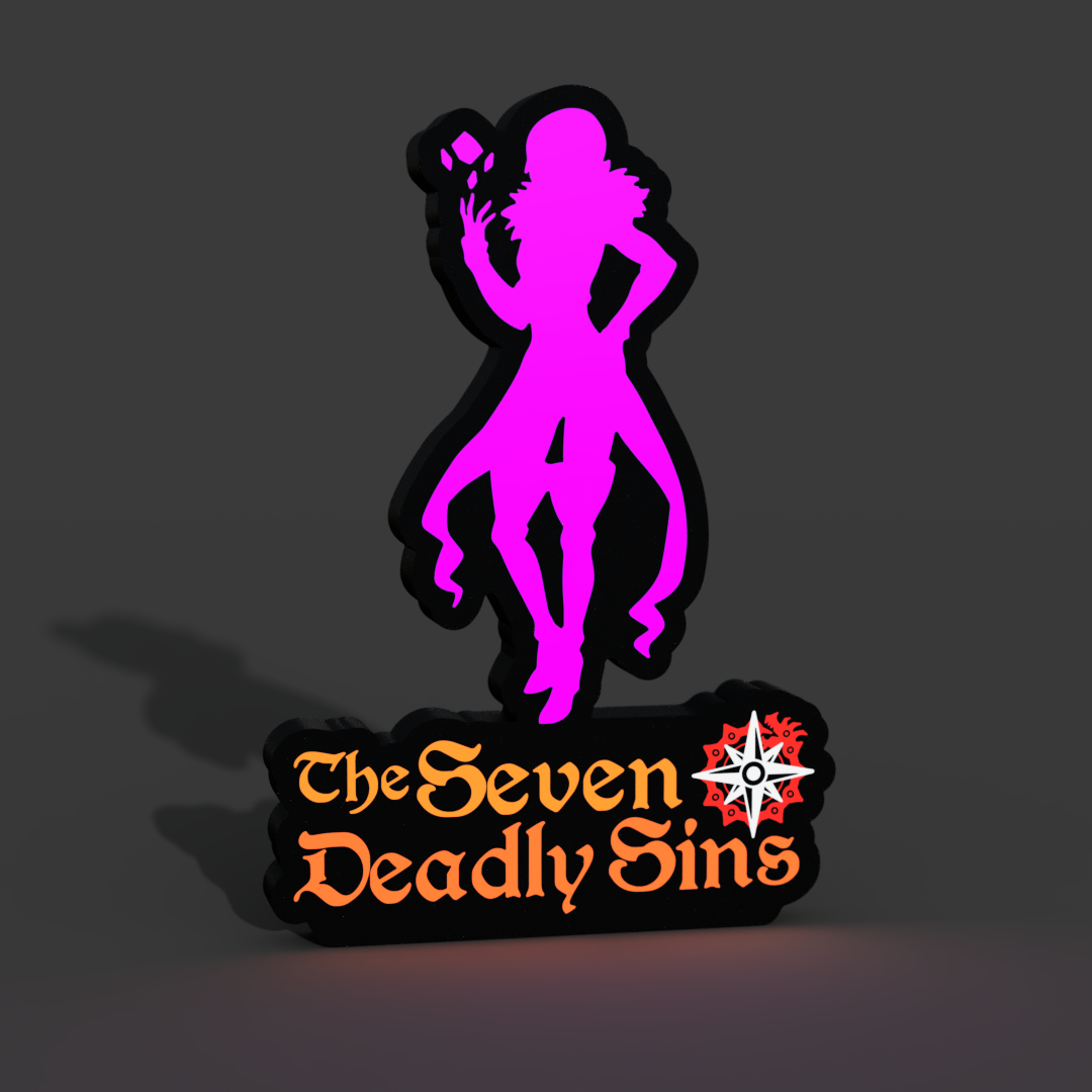 Merlin Seven Deadly Sins Dual Part Lightbox LED Lamp
