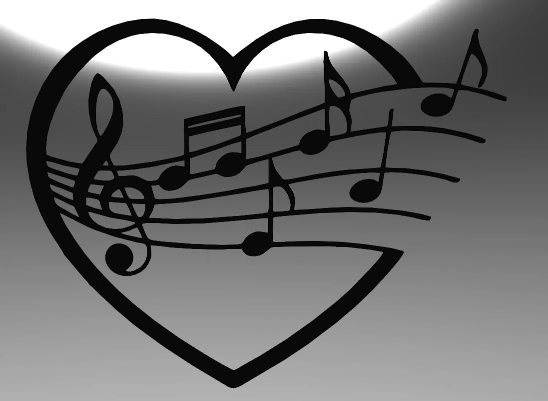 LOVE MUSIC, LINE ART MUSIC, WALL ART LOVE MUSIC, 2D ART MUSIC, MUSICAL  NOTES by beudeanflorin | Download free STL model | Printables.com, image size:1097x802