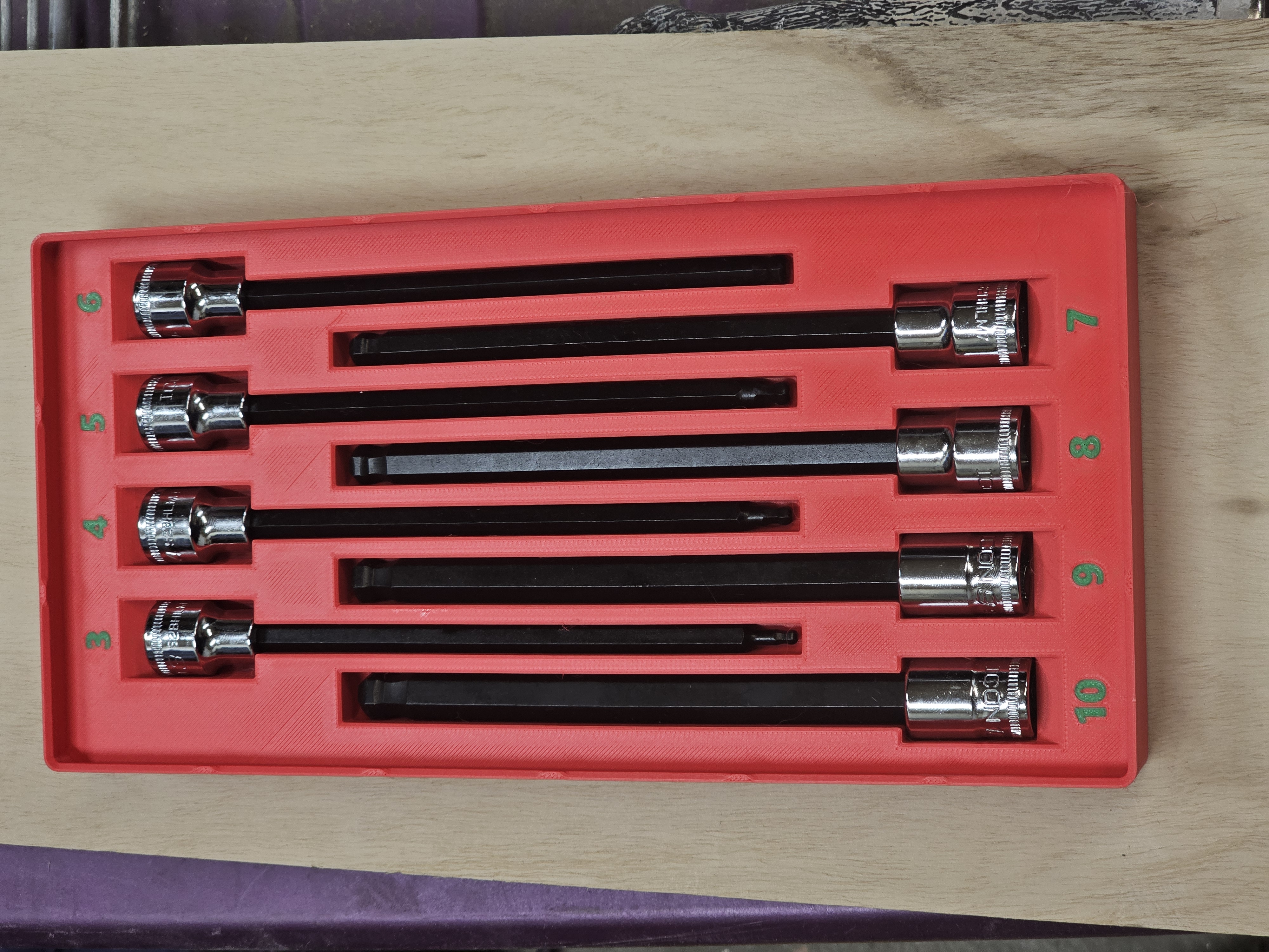 ICON 3/8 in. Drive Metric Long Hex Bit Socket Set Storage Gridfinity