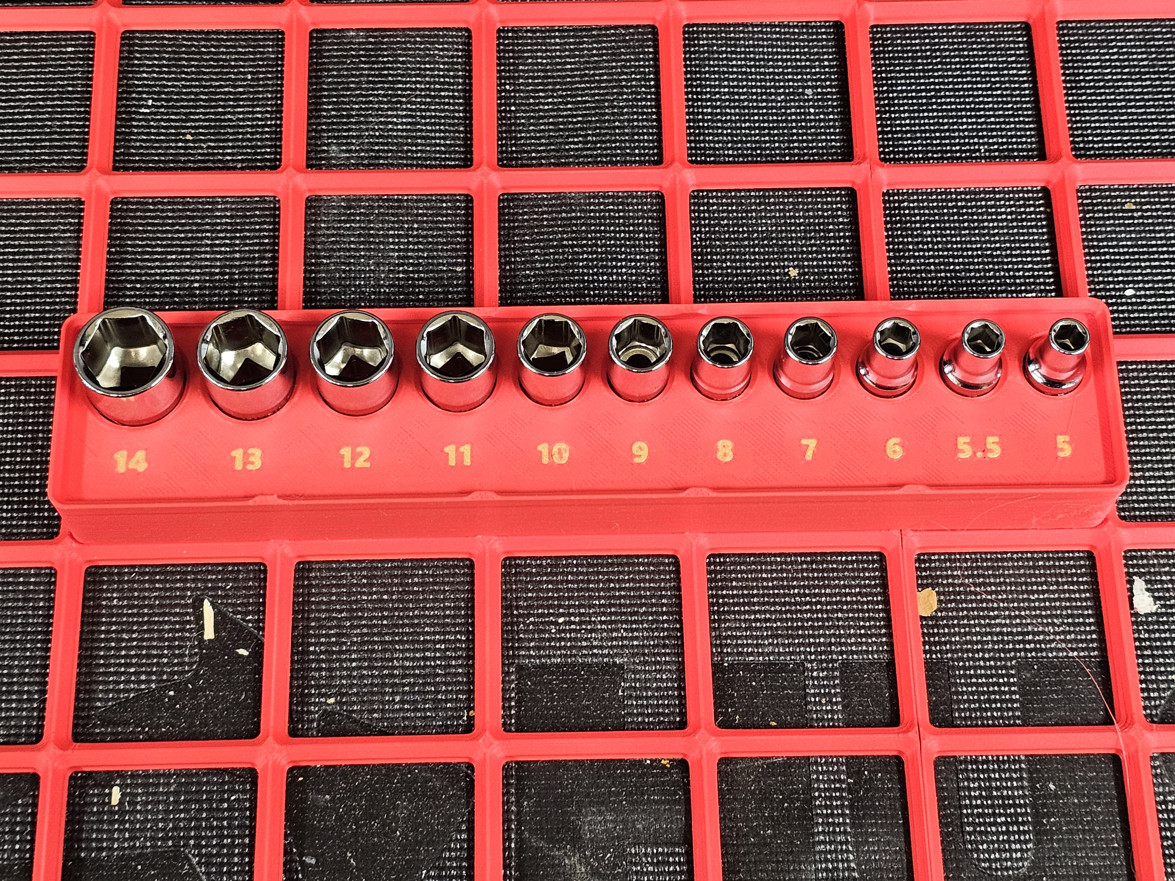 ICON 1/4 in. Drive Metric Socket Set Storage For Gridfinity