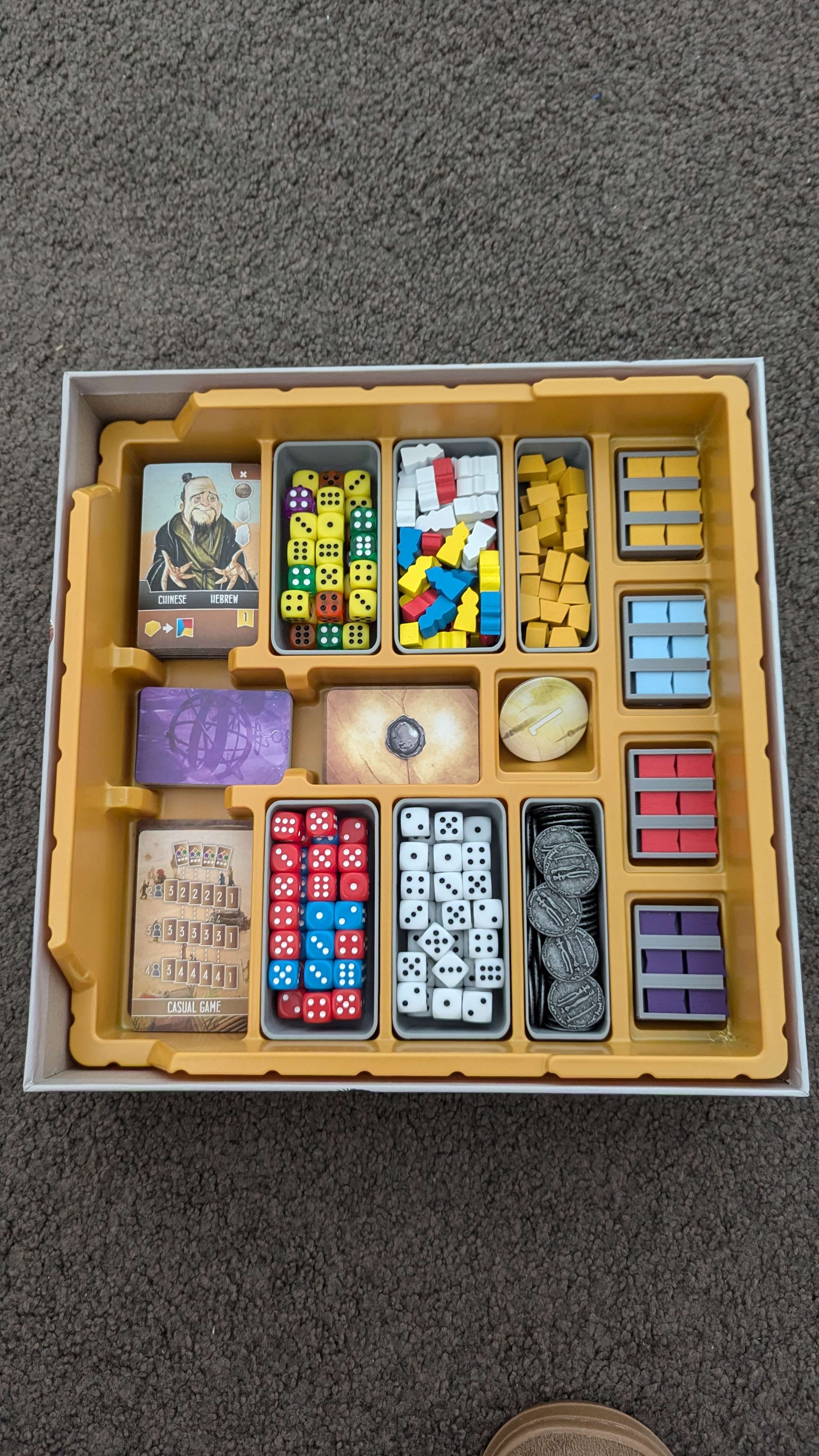 Scholars of the South Tigris - Dice, Coins, Meeple and Gold trays to fit insert
