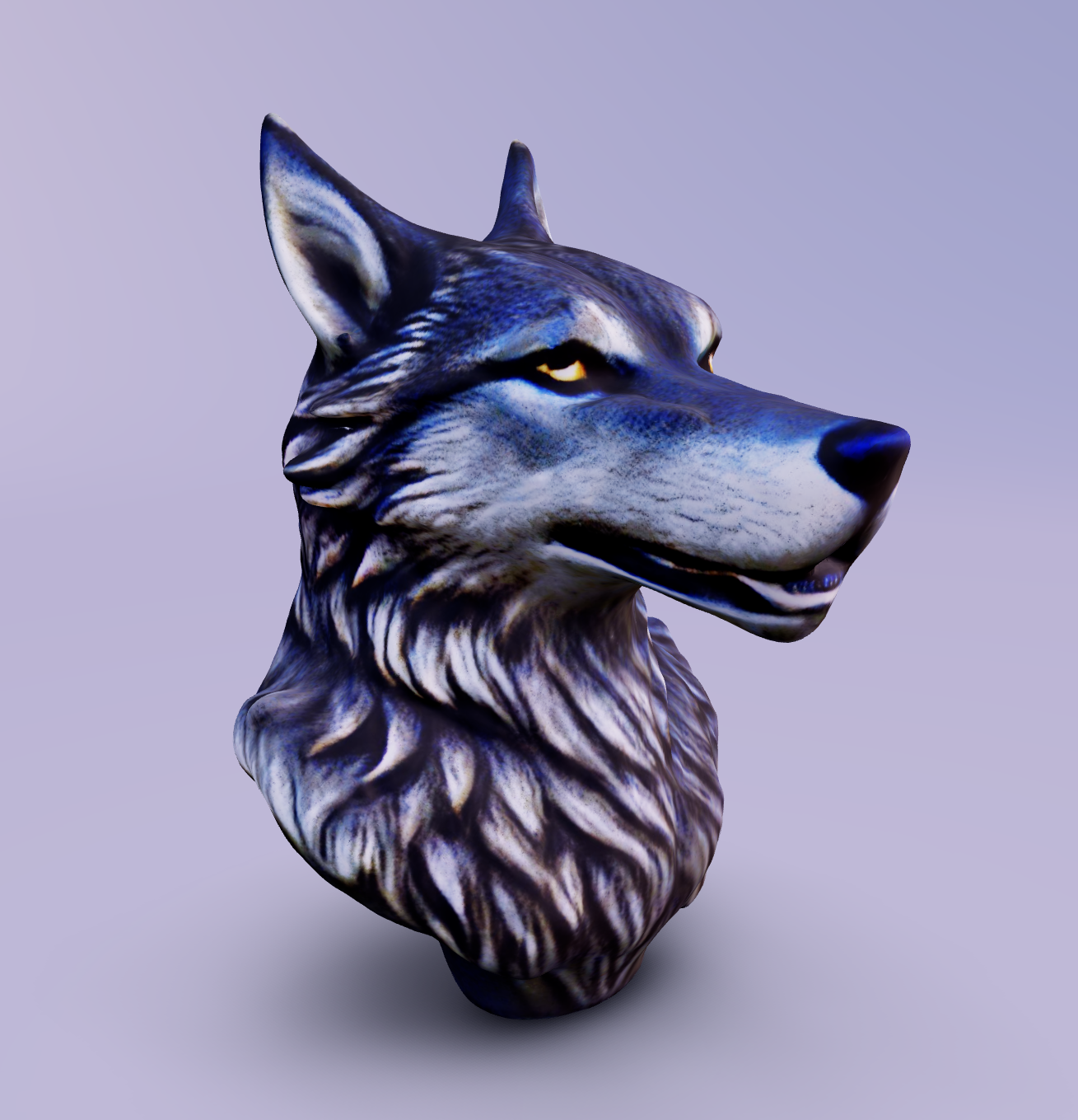 Miniatura 8 do modelo 3D Detailed Wolf Bust
