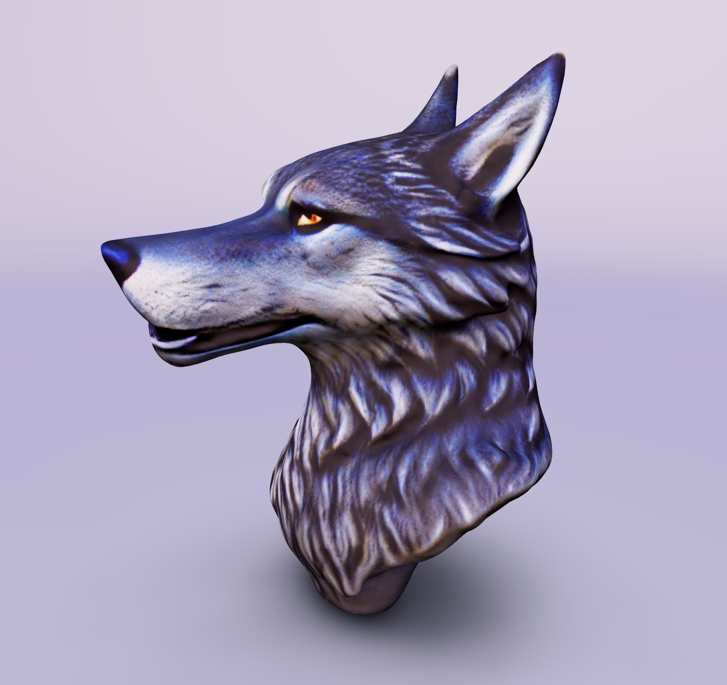 Miniatura 9 do modelo 3D Detailed Wolf Bust