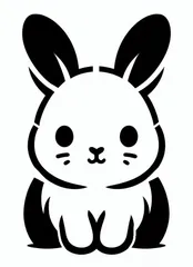 Rabbit stencil by Nina Máčová | Download free STL model | Printables.com