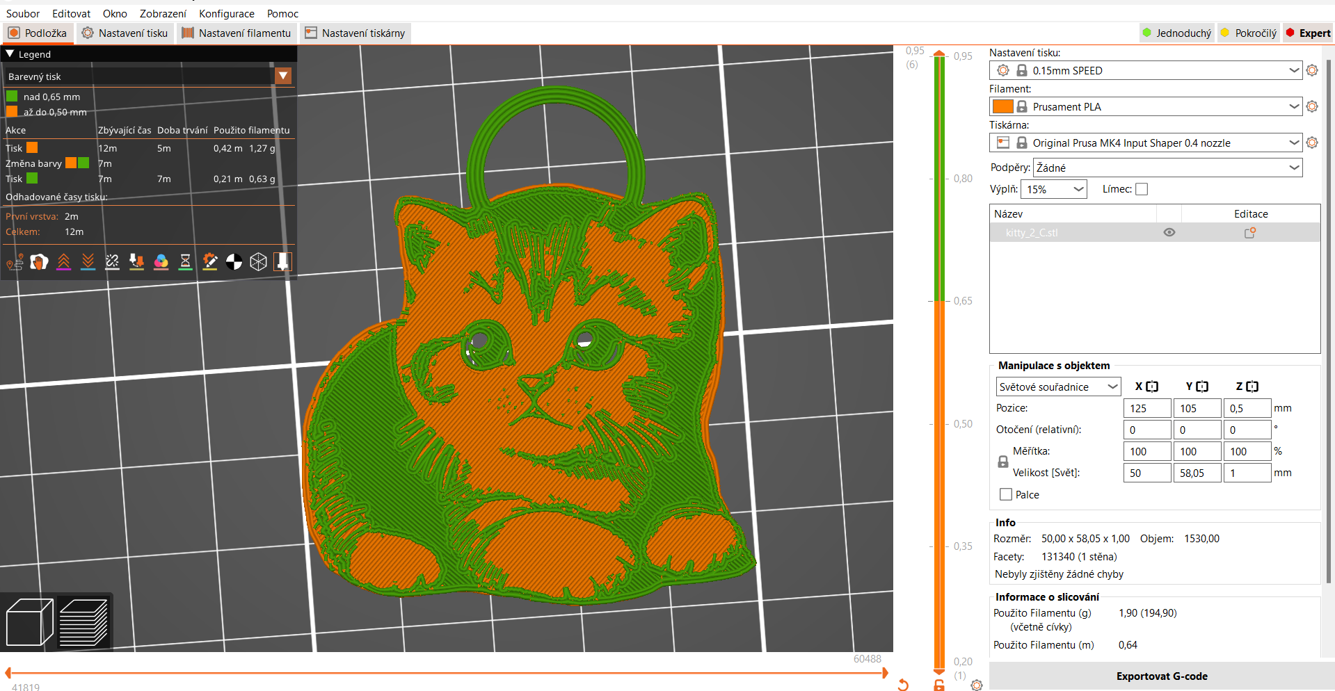 Miniatura 4 do modelo 3D Kitty keychain 1
