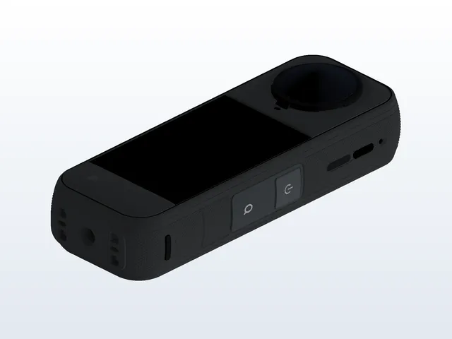 Insta360 X5 — CAD model traced from a 3D scan