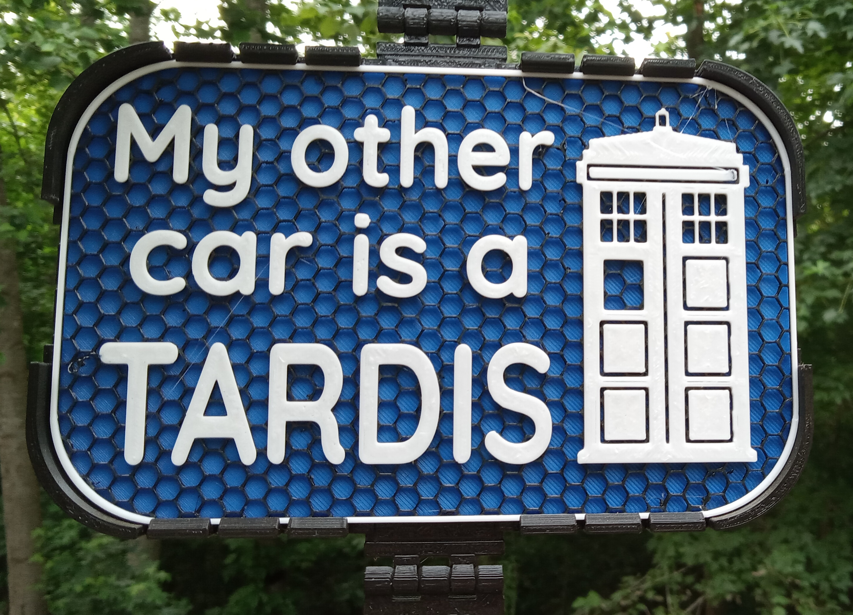 Other car is a TARDIS sign