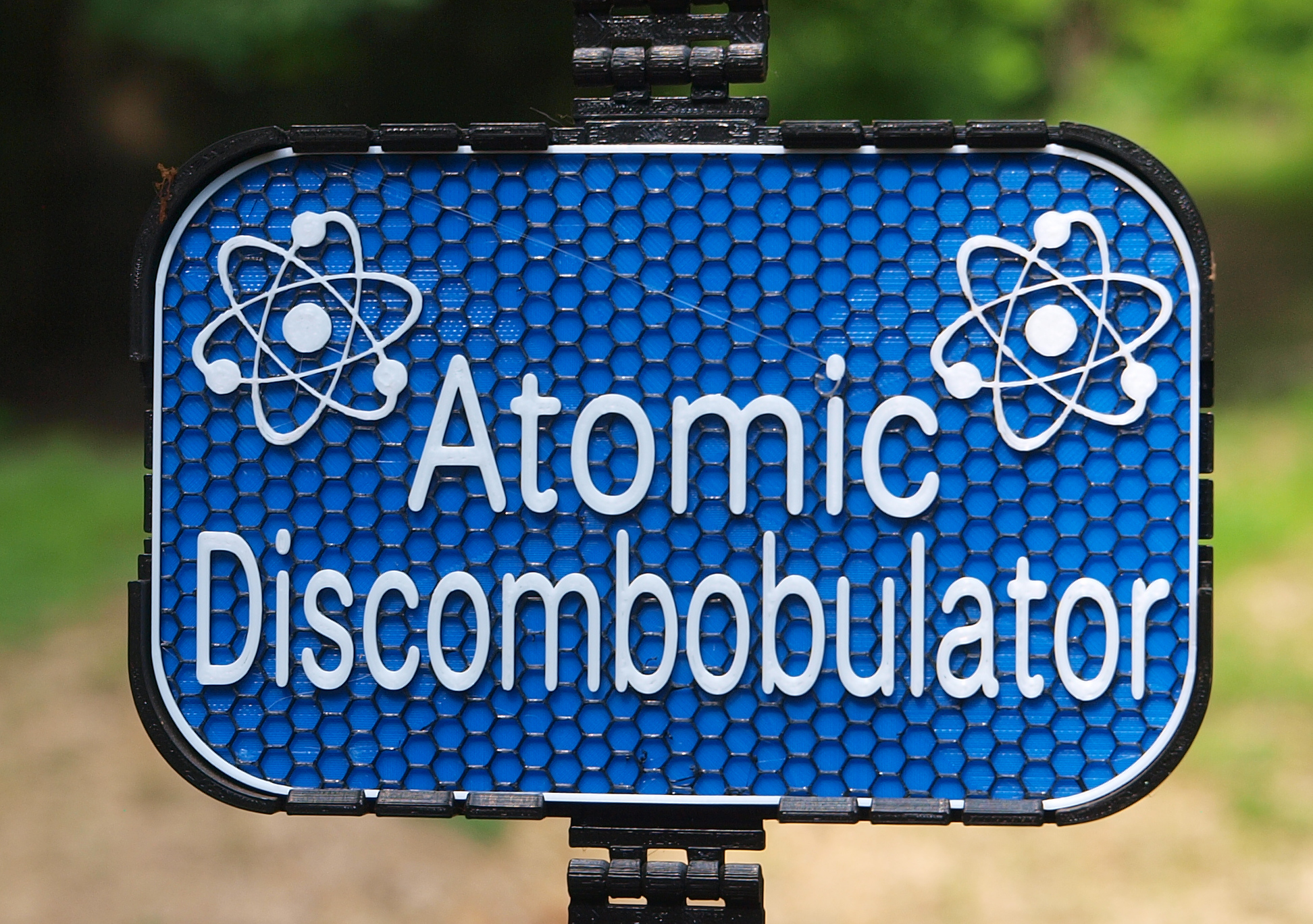 Atomic Discombobulator sign