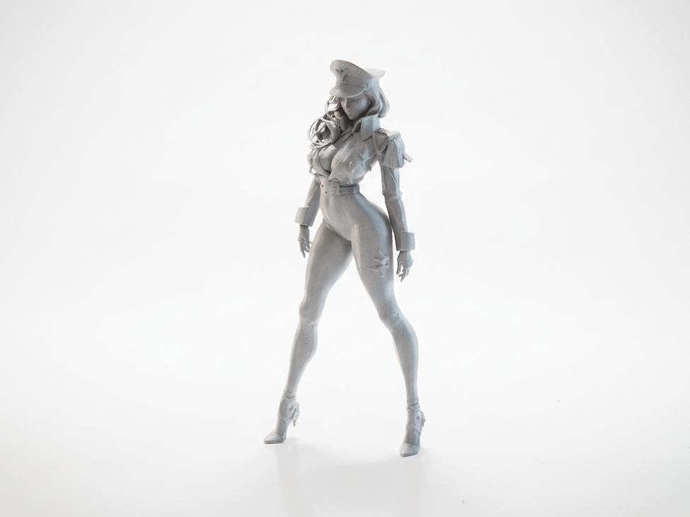 Busty Officer Female Figurine 3D Printable