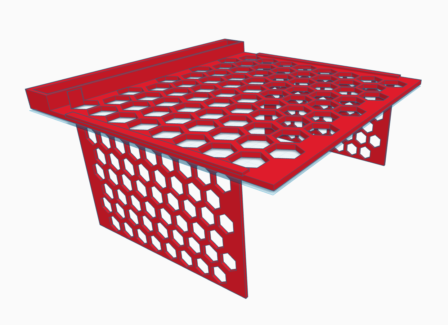 Sofa Armrest Tray with Hexagon Print 3D model