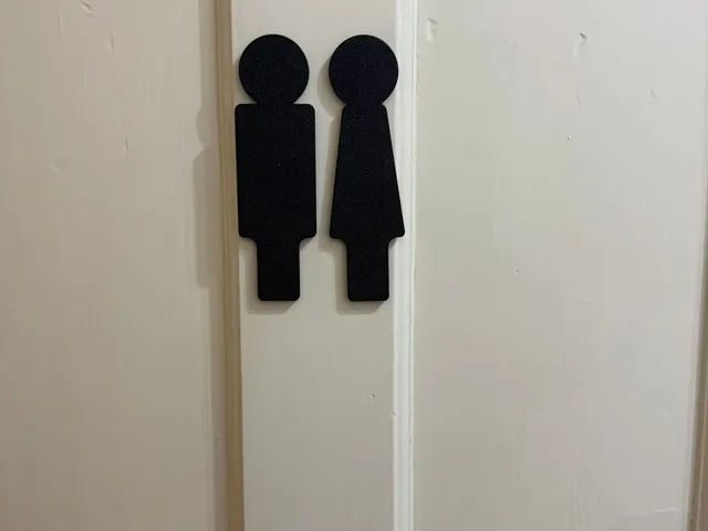 Toilet bathroom door sign
