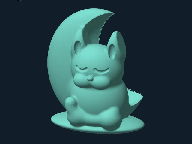 Moonbean — Sleepy Cat & Crescent Moon Sculpture