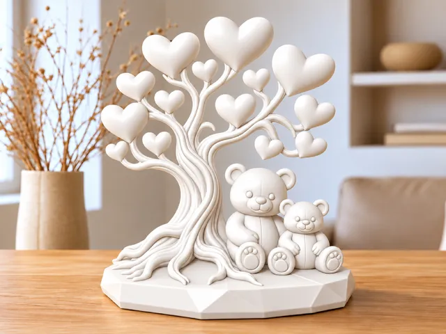 Love Tree with Teddy Bears Sculpture