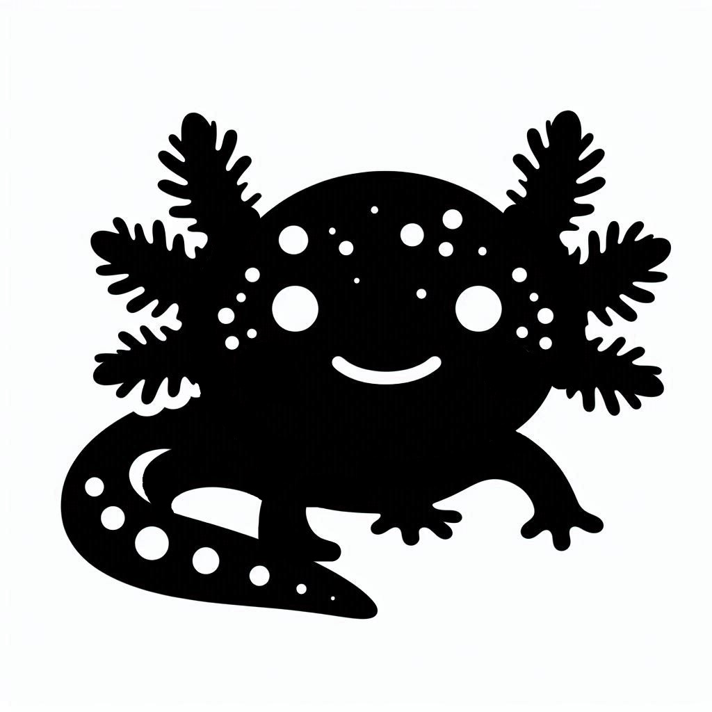 Stencil: Axolotl 1 by Nina Máčová | Download free STL model ...