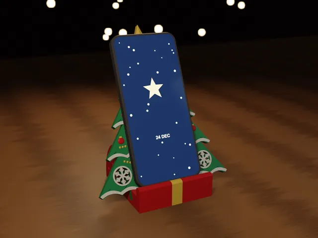 Christmas Tree Phone and Tablet Stand - Snowflake Fretwork
