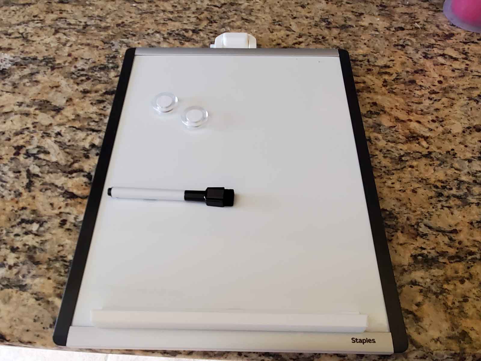 Wall Mounting Clip and Pen Tray for a Staples 11x14 Whiteboard (may fit