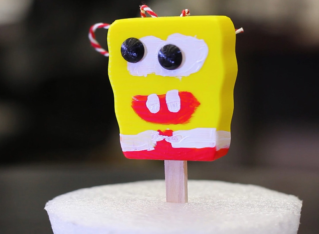 Intentionally Bad Spongebob Popsicle Ornaments