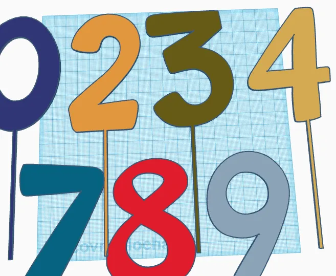 Cake toppers - Simple numbers by Nina Máčová | Download free STL model ...