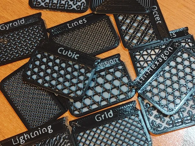 Cura Infill Sample Swatches Version 2