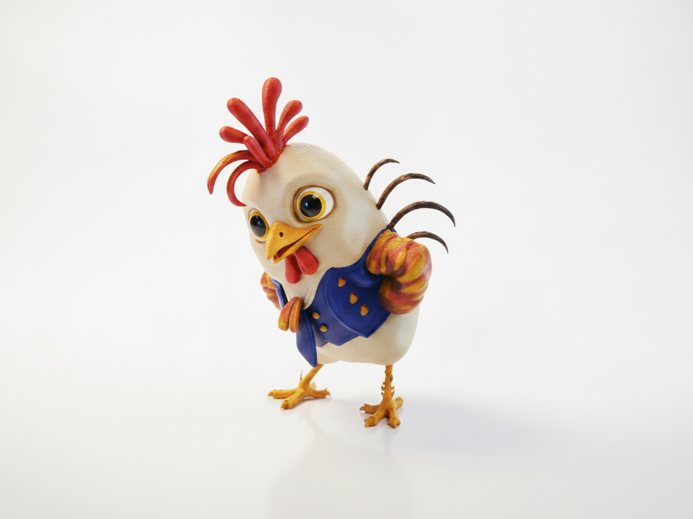 Dapper Rooster Figurine Animal Collectible 3D Printable
