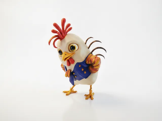 Dapper Rooster Figurine Animal Collectible 3D Printable