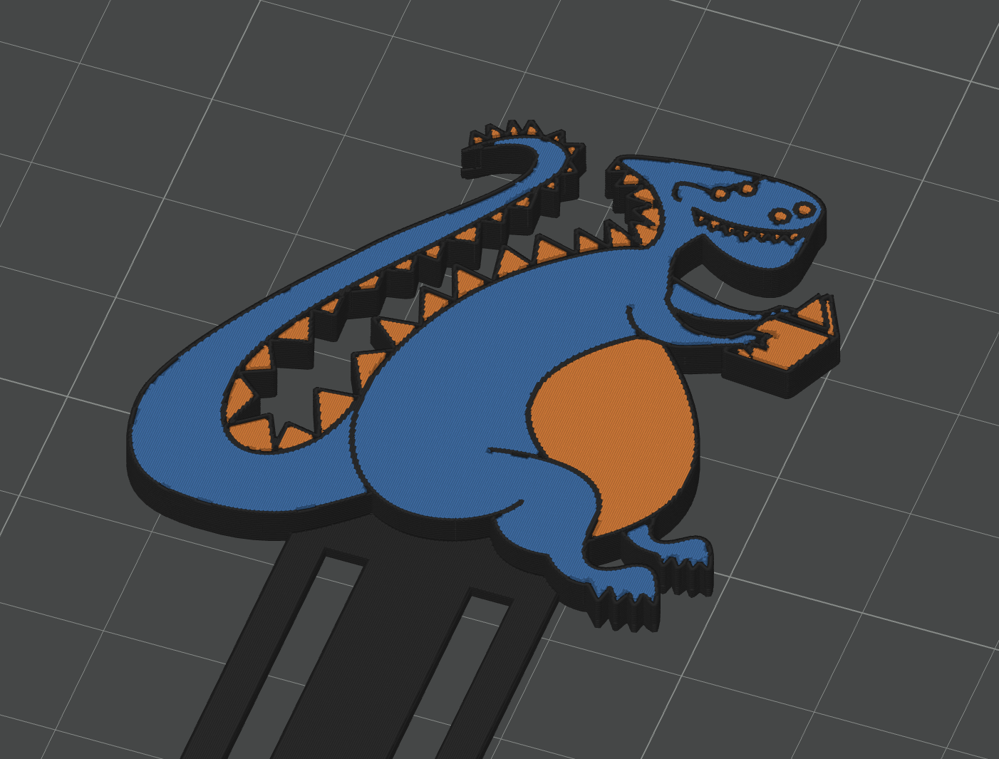 Miniatura 2 do modelo 3D Dino Reading Bookmark