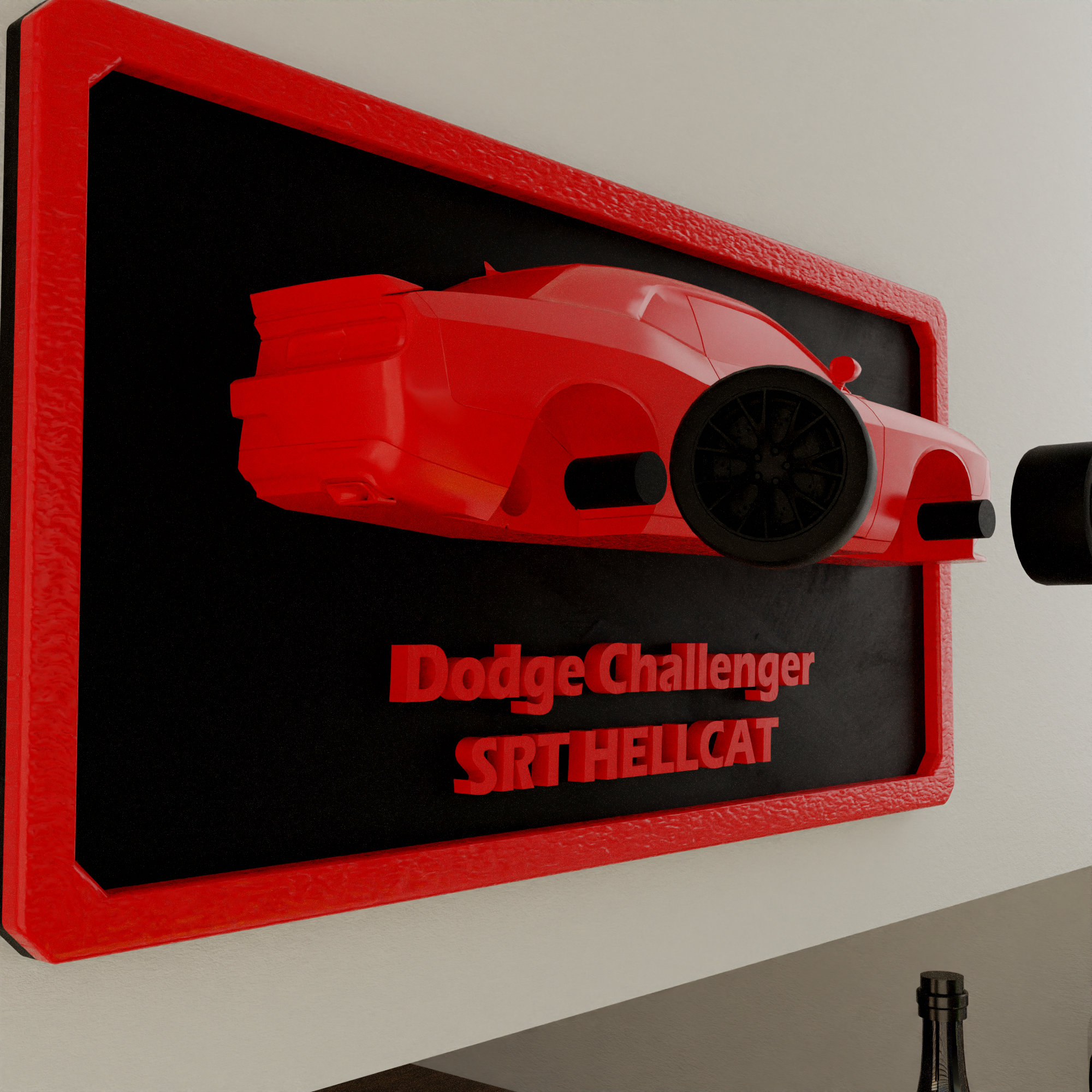 Miniatura 2 do modelo 3D Dodge Challenger Hellcat Wall Plate