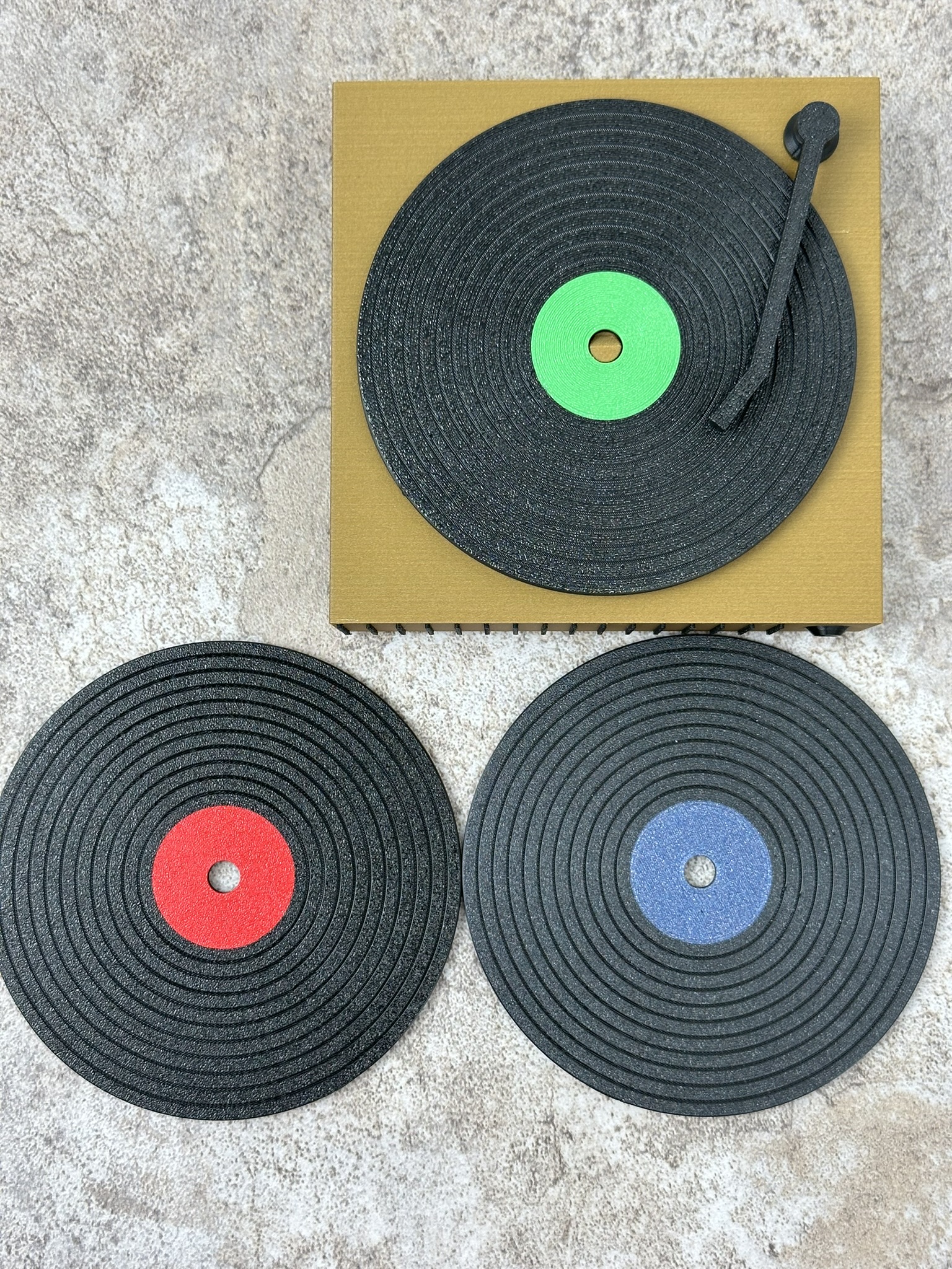 Miniatura 9 do modelo 3D Vinyl Record Coaster + Display Set