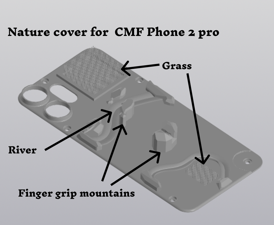 Nature CMF Phone 2 pro cover 3D model thumbnail