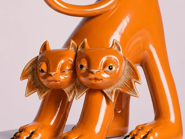 Orange Twin Cat Sculpture
