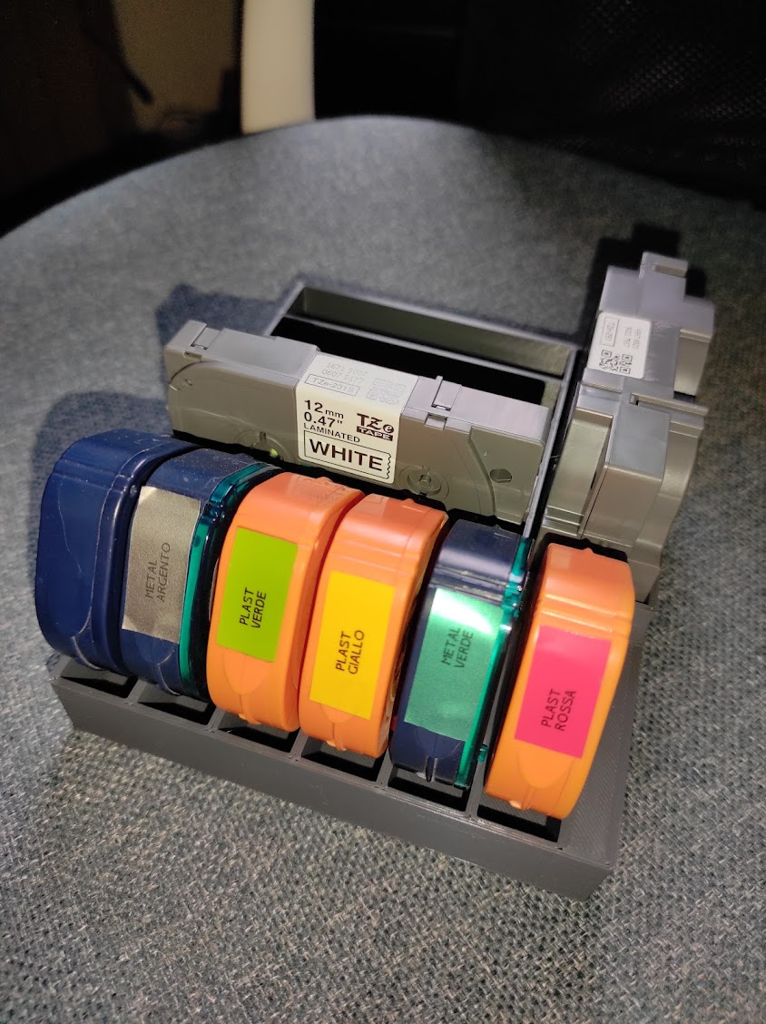 Brother TZe + Dymo Letratag label tapes compact organizer.