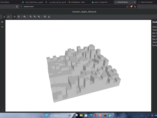 Genetic Algorithm Optimized Skyline Acoustic Diffuser (16x16)