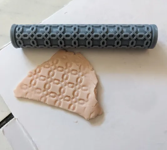 Texture Rolling Pin - Interwoven Tile Pattern