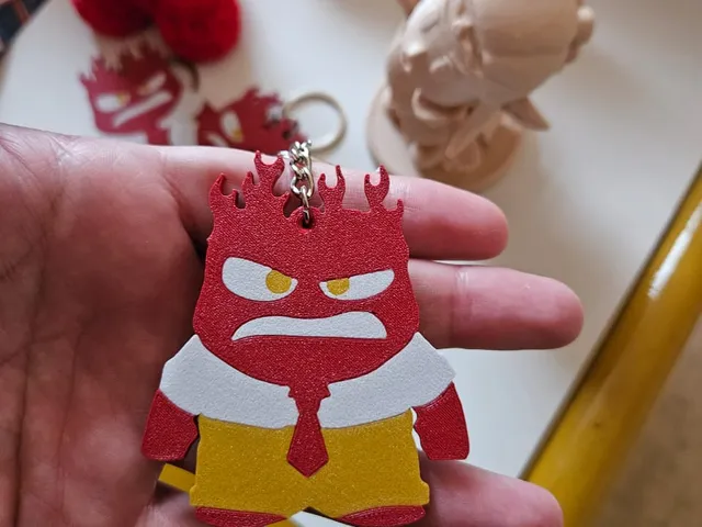 Inside out Anger Keychain