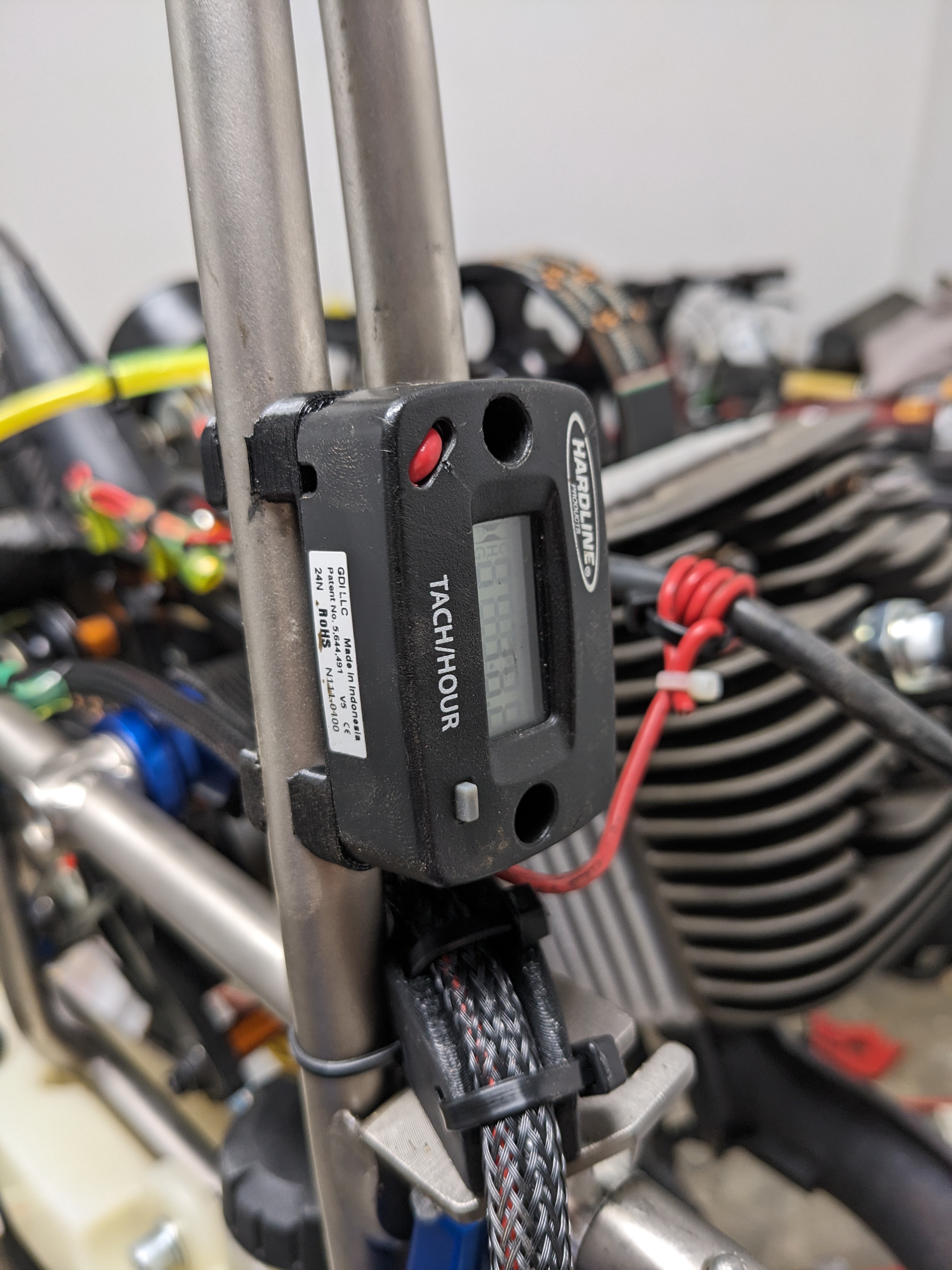 Hardline Tach/Hour Meter Mount for a Parajet Mavrick Frame