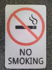 NO SMOKING SIGN WITH TEXT