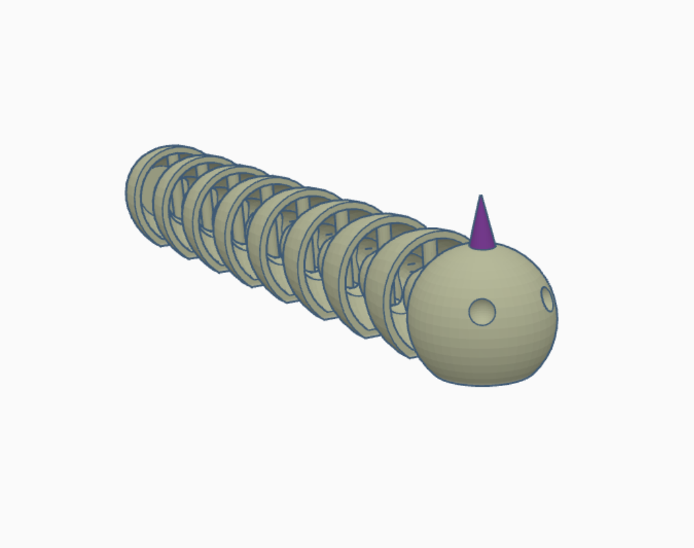 Horned Worm v2 3D model by kids hopkins