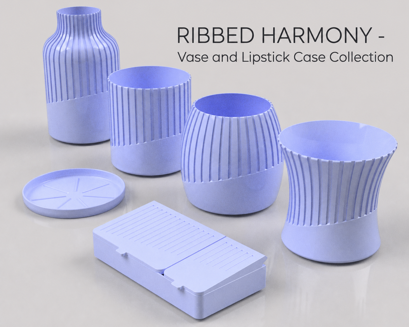 RIBBED HARMONY – Vase and Lipstick Case Collection