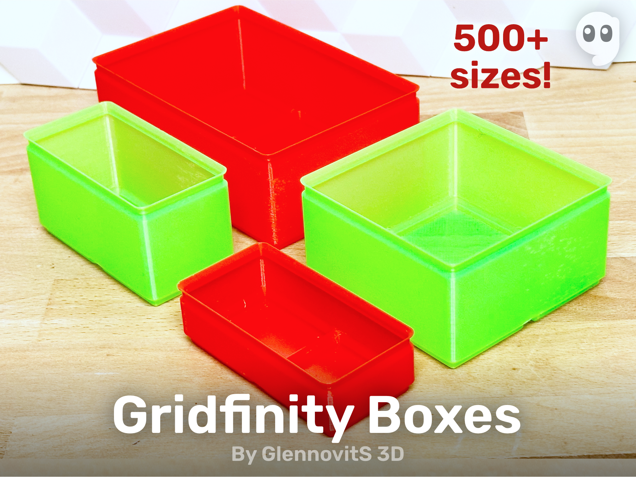 Gridfinity Box (Quick print, lite version, less filament!) 3D model thumbnail