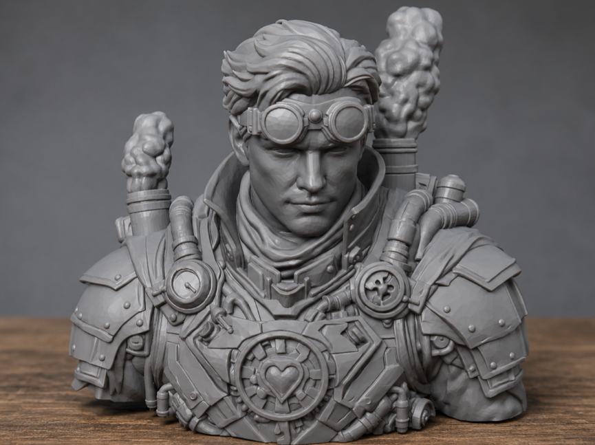 Steampunk Bust statue