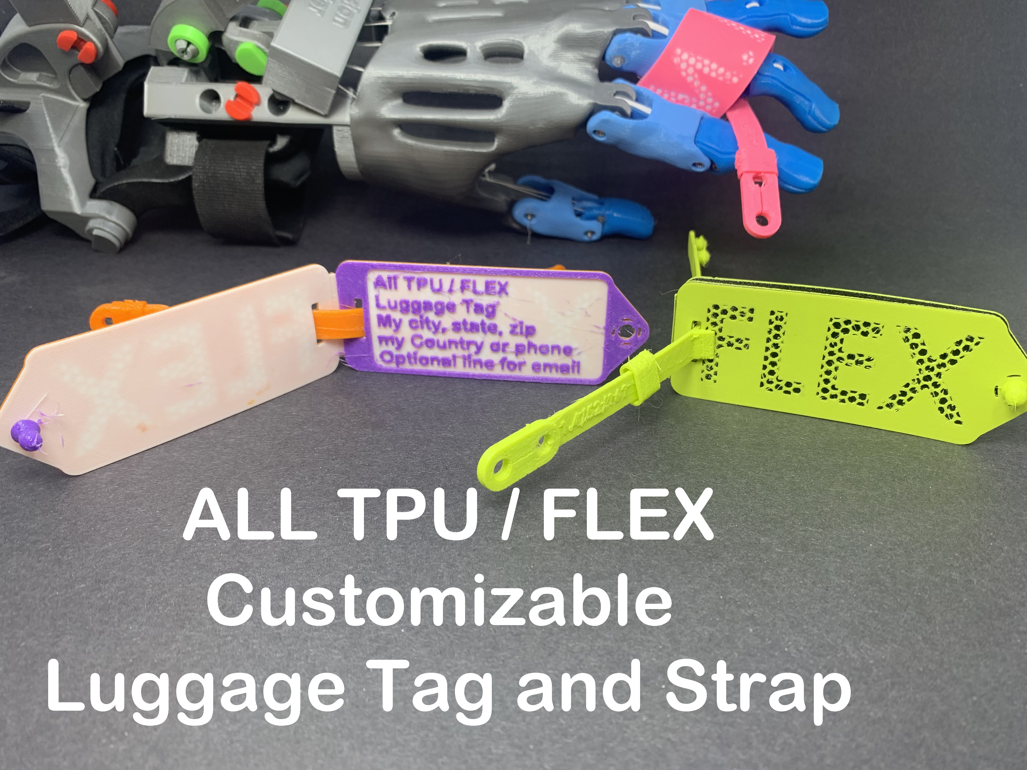 ALL TPU / FLEX Customizable Luggage Tag and Strap