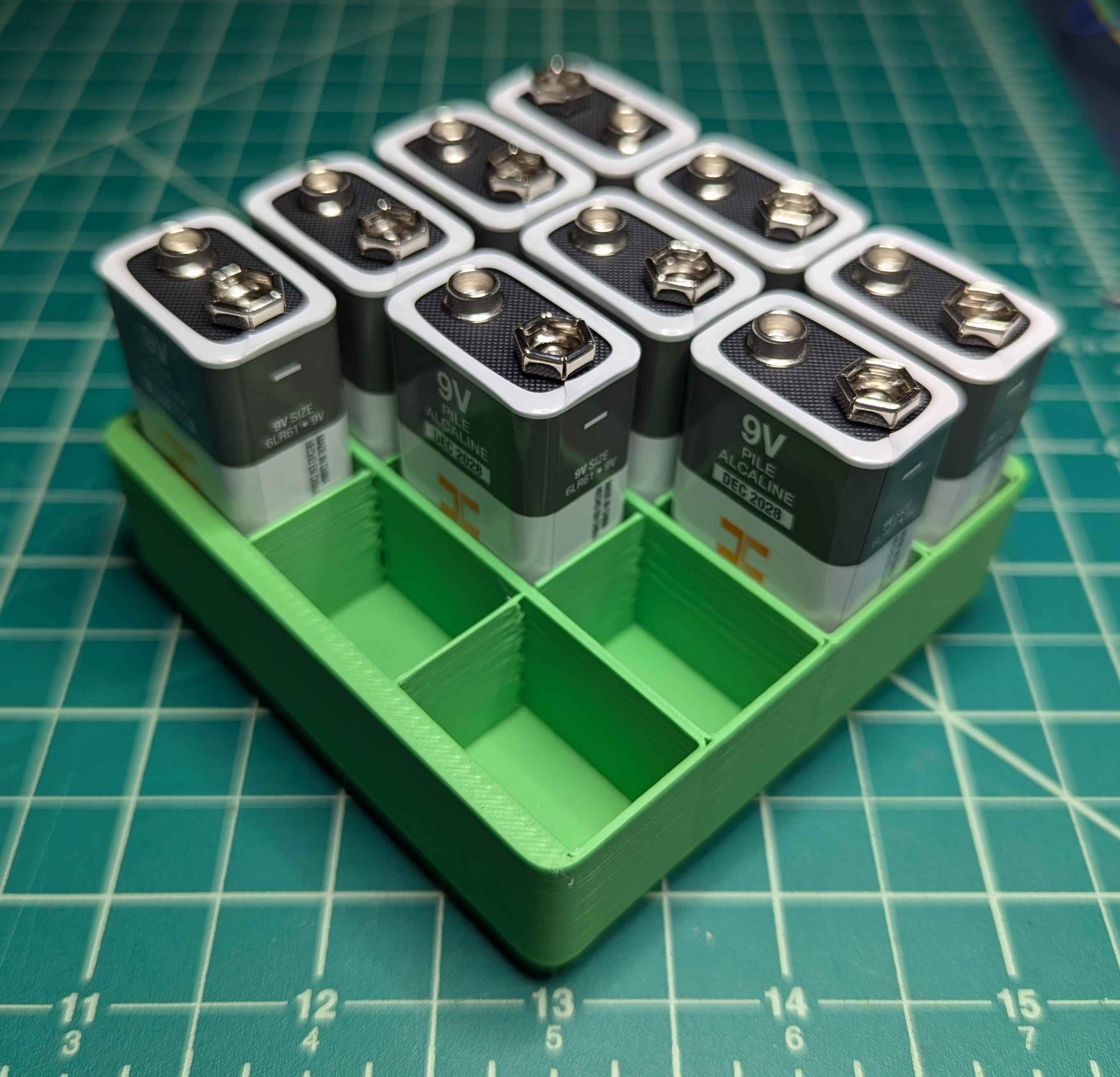 9V Battery Holder - Gridfinity 2x2x4 3D model thumbnail