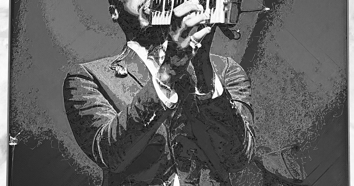 Jon Batiste - 8"x8" 3D Rock Series Wall Art by fusion3dart | Printables